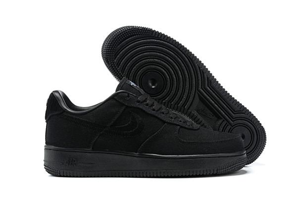 Women's Air Force 1 Low Top Black Shoes 056
